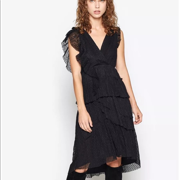 Joie Johnesha wrap-effect tiered pleated dress - Picture 2 of 11